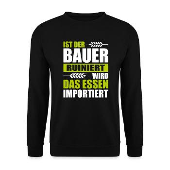 Landwirt Demonstration Bauer Protest Bauerndemo - Unisex Pullover - Schwarz - Vorne - Alina (178cm) & Michal (187cm)