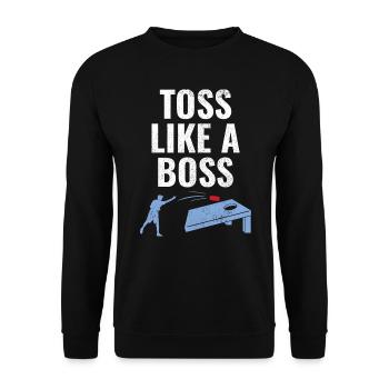 Cornhole Bean Bag Toss Outdoor Lawn Game Funny - Unisex Sweatshirt - black - Front - Alina (178cm) & Michal (187cm)