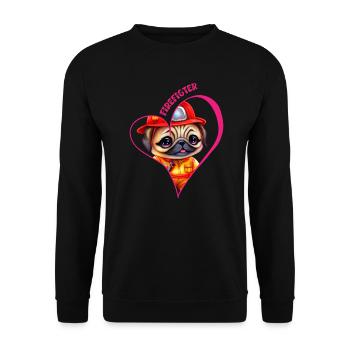 Pompier, carlin d’amour - Sweat-shirt Unisexe - noir - Devant - Alina (178cm) & Michal (187cm)