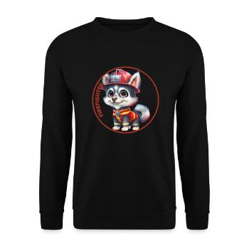 Pompier, doux husky - Sweat-shirt Unisexe - noir - Devant - Alina (178cm) & Michal (187cm)