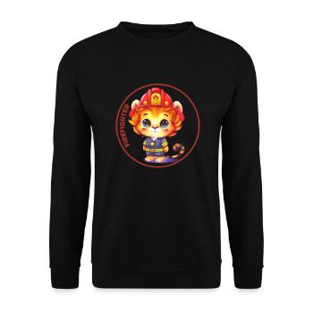 Firefighter, sweet lion - Unisex Sweatshirt - black - Front - Alina (178cm) & Michal (187cm)