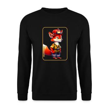 Pompier, amoureux des renards - Sweat-shirt Unisexe - noir - Devant - Alina (178cm) & Michal (187cm)
