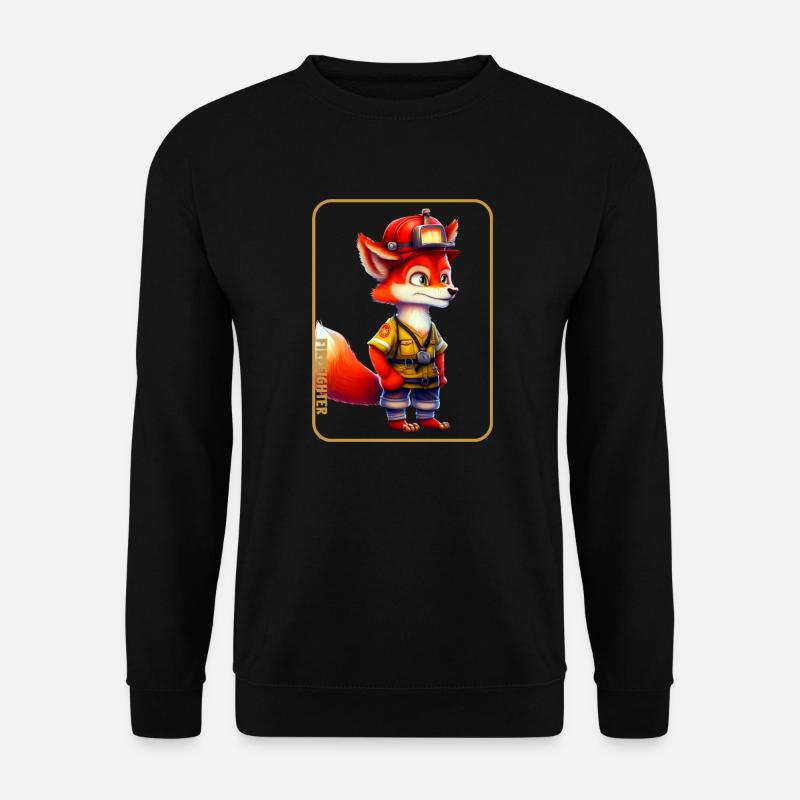 Firefighter, fox lover - Unisex Sweatshirt - black