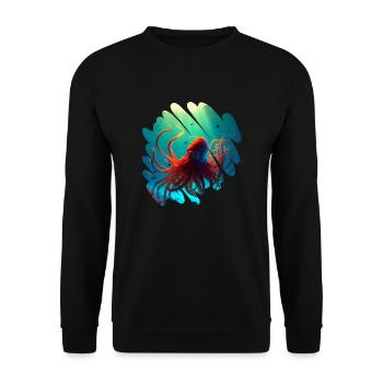 Animaux de l’océan, belle pieuvre orange - Sweat-shirt Unisexe - noir - Devant - Alina (178cm) & Michal (187cm)