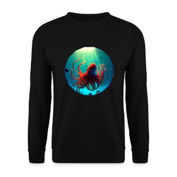 Ocean animals, beautiful octopus - Unisex Sweatshirt - black - Front - Alina (178cm) & Michal (187cm)