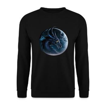 Dunkler Drache, gelbes Auge - Unisex Pullover - Schwarz - Vorne - Alina (178cm) & Michal (187cm)