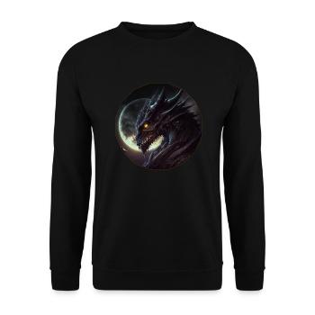 Dunkler Blick des Drachen - Unisex Pullover - Schwarz - Vorne - Alina (178cm) & Michal (187cm)