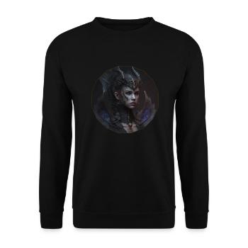 Beautiful woman in a black dragon motif. - Unisex Sweatshirt - black - Front - Alina (178cm) & Michal (187cm)