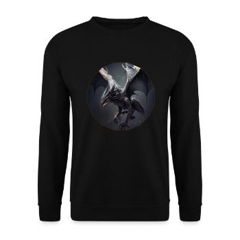 Menacing looking flying dragon - Unisex Sweatshirt - black - Front - Alina (178cm) & Michal (187cm)