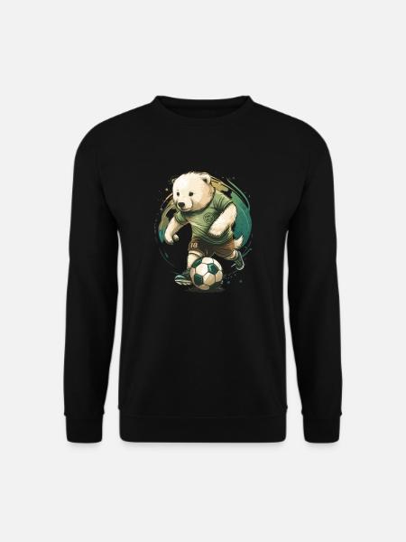 Niedliche Tierfußballspieler, Bär - Unisex Pullover - Schwarz