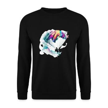 Fallschirmspringen, meine Leidenschaft - Unisex Pullover - Schwarz - Vorne - Alina (178cm) & Michal (187cm)