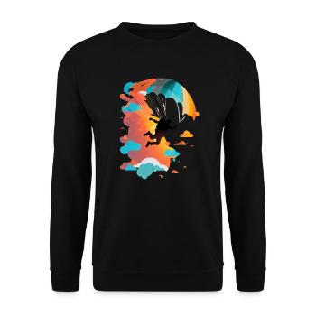 Skydiving art - Unisex Sweatshirt - black - Front - Alina (178cm) & Michal (187cm)
