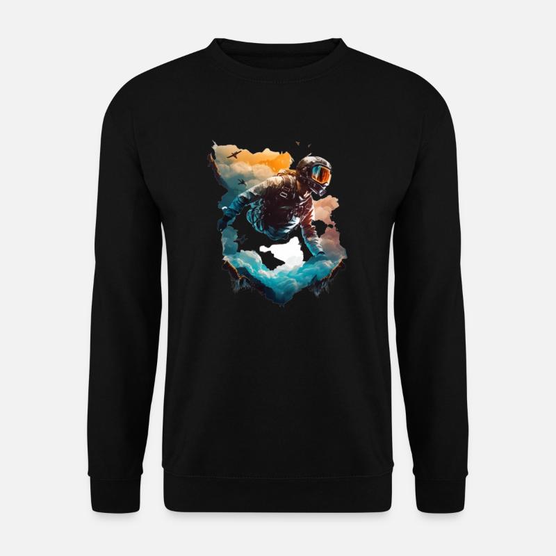 Flying in clouds, skydiving - Unisex Sweatshirt - black