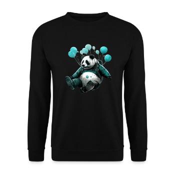 Skydiving Panda - Unisex Sweatshirt - black - Front - Alina (178cm) & Michal (187cm)