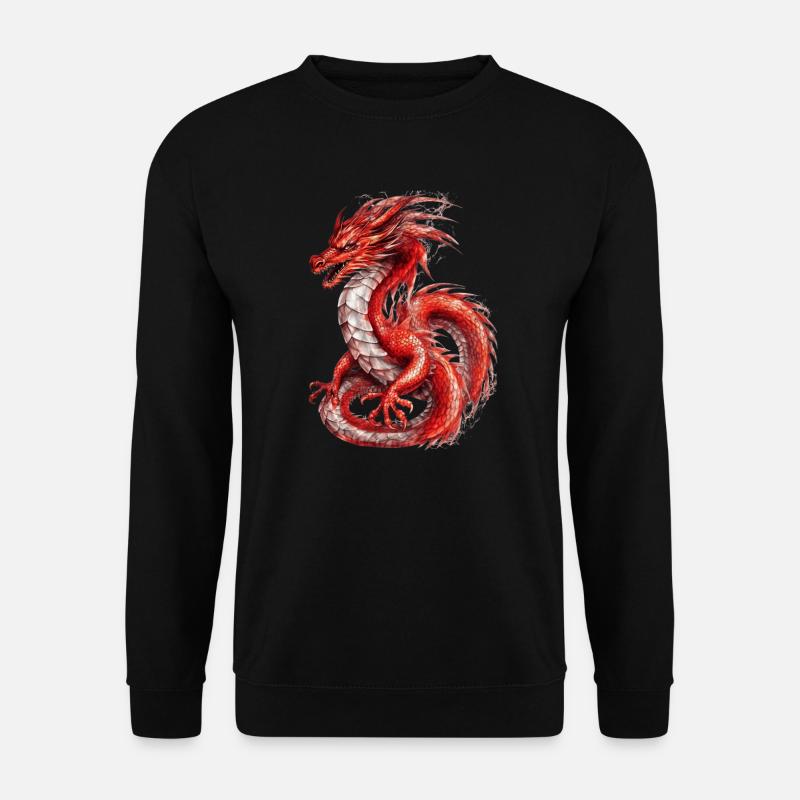 Red dragon, mistic animal - Unisex Sweatshirt - black