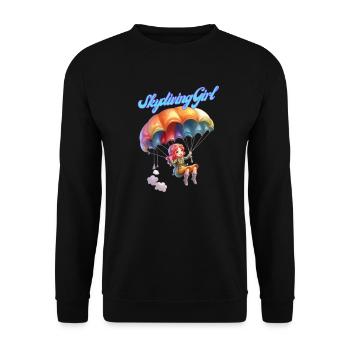 Skydiving Girl - Unisex Sweatshirt - black - Front - Alina (178cm) & Michal (187cm)