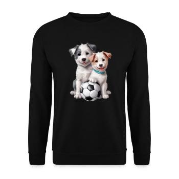 Soccer, cute dogs - Unisex Sweatshirt - black - Front - Alina (178cm) & Michal (187cm)