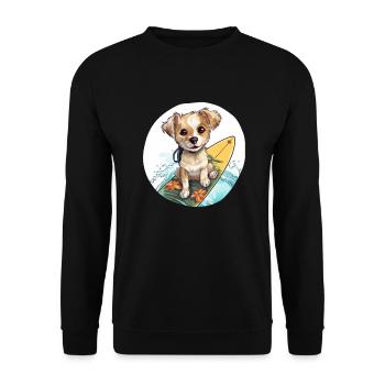Chien de surf - Sweat-shirt Unisexe - noir - Devant - Alina (178cm) & Michal (187cm)