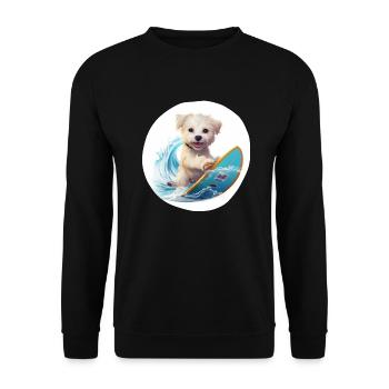 Surfing Animals, chien doux - Sweat-shirt Unisexe - noir - Devant - Alina (178cm) & Michal (187cm)