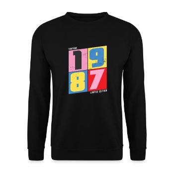 1987 vintage - Unisex Sweatshirt - black - Front - Alina (178cm) & Michal (187cm)