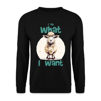 I do what I want - sheep - Unisex Sweatshirt - black - Front - Alina (178cm) & Michal (187cm)
