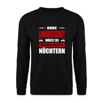 Bauern Protest Landwirtschaft Bauerndemo Landwirt - Unisex Pullover - Schwarz - Vorne - Alina (178cm) & Michal (187cm)