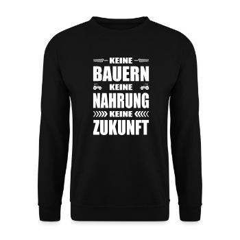 Keine Bauern Keine Nahrung Keine Zukunft Demo - Unisex Pullover - Schwarz - Vorne - Alina (178cm) & Michal (187cm)