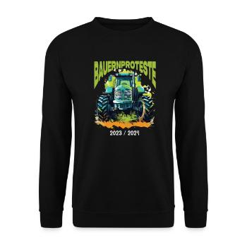 Bauernproteste 2023 / 2024 Bauerndemo Protest Demo - Unisex Pullover - Schwarz - Vorne - Alina (178cm) & Michal (187cm)