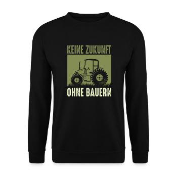 Bauernproteste 2024 Demo Keine Zukunft Ohne Bauern - Unisex Pullover - Schwarz - Vorne - Alina (178cm) & Michal (187cm)