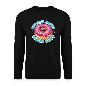 Offizielles Donut-Backshirt - cooles Gebäck-T-Shirt - Unisex Pullover - Schwarz - Vorne - Alina (178cm) & Michal (187cm)