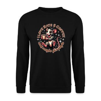 I love Rats & Coffee and maybe five people - Unisex Sweatshirt - black - Front - Alina (178cm) & Michal (187cm)