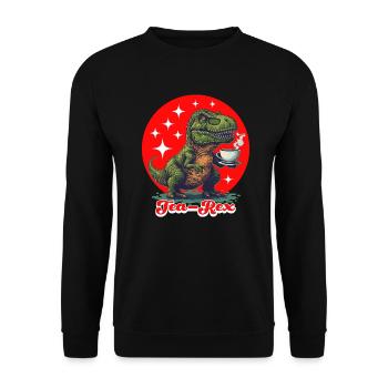 Tea-Rex - funny Tyrannosaurus Rex pun T-Shirt - Unisex Sweatshirt - black - Front - Alina (178cm) & Michal (187cm)