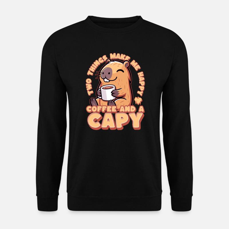 Kaffee Capybara - Coffeebara - Capyrista - Capycin - Unisex Pullover - Schwarz