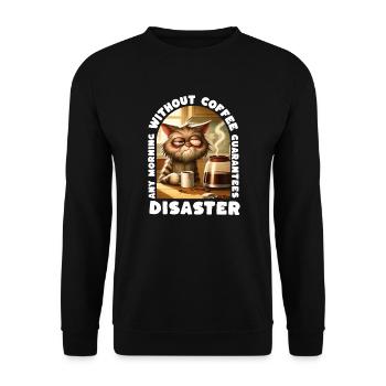 Jeder Morgen ohne Kaffee garantiert eine Katastrophe - Unisex Pullover - Schwarz - Vorne - Alina (178cm) & Michal (187cm)