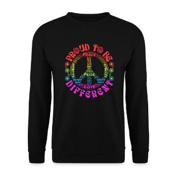 Proud to be different - Peace Logo Pride Love - Unisex Sweatshirt - black - Front - Alina (178cm) & Michal (187cm)