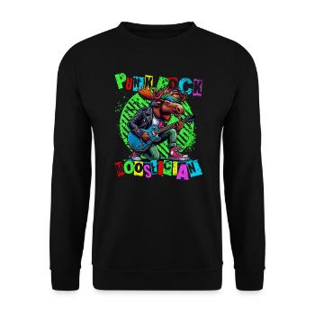 Punk Rock Mooseician - Punk Moose jouant de la guitare - Sweat-shirt Unisexe - noir - Devant - Alina (178cm) & Michal (187cm)