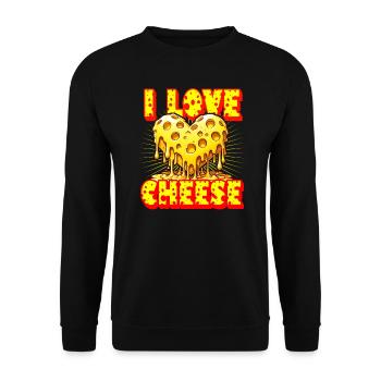 I love cheese - Unisex Sweatshirt - black - Front - Alina (178cm) & Michal (187cm)
