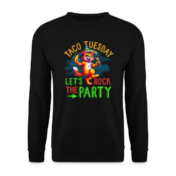 Taco Tuesday lasst uns die Party rocken - Unisex Pullover - Schwarz - Vorne - Alina (178cm) & Michal (187cm)