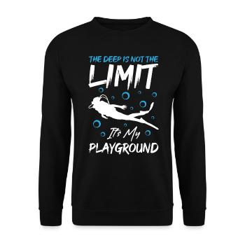 The Deep Is Not Limit Its My Playground - Unisex Sweatshirt - black - Front - Alina (178cm) & Michal (187cm)