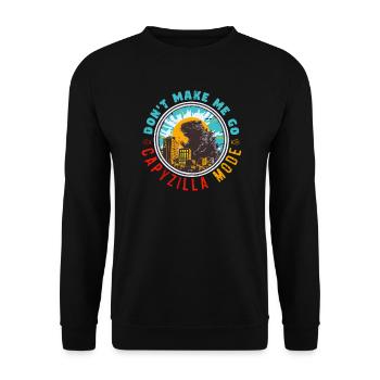Ne me faites pas passer en mode Capyzilla - Capybara Meme - Sweat-shirt Unisexe - noir - Devant - Alina (178cm) & Michal (187cm)