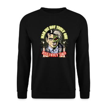 Der Mensch ist nicht wirklich eins, sondern wahrhaft zwei - Unisex Pullover - Schwarz - Vorne - Alina (178cm) & Michal (187cm)