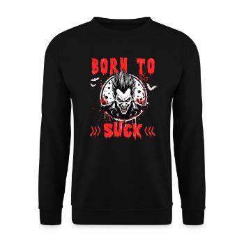 Born to Suck - Vampire Vibes - Unisex Sweatshirt - black - Front - Alina (178cm) & Michal (187cm)