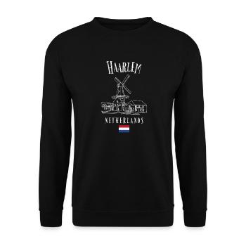 Haarlem Charm - Dutch Beauty - Unisex Sweatshirt - black - Front - Alina (178cm) & Michal (187cm)