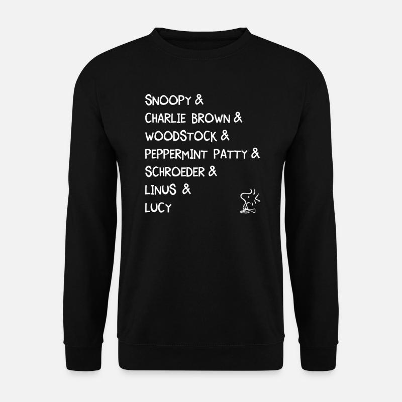Peanuts Design Mit Figurenübersicht - Unisex Pullover - Schwarz