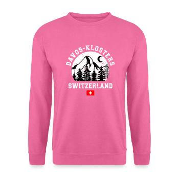 Davos Klosters Ski Resort Schweizer Alpen Souvenir - Unisex Pullover - Pink - Vorne