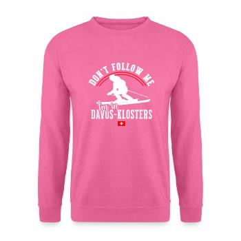 Davos Klosters Ski Resort Schweizer Alpen Souvenir - Unisex Pullover - Pink - Vorne