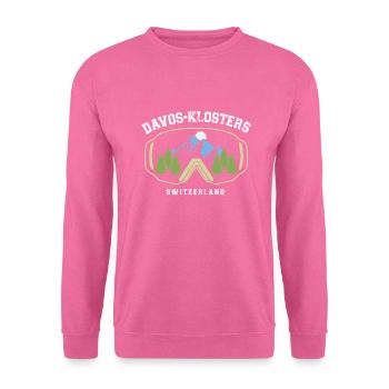 Davos Klosters Ski Resort Schweizer Alpen Souvenir - Unisex Pullover - Pink - Vorne