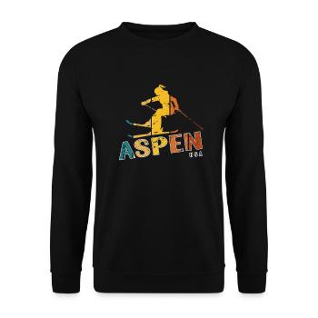 Aspen Snowmass Colorado Station de ski Montagnes - Sweat-shirt Unisexe - noir - Devant - Alina (178cm) & Michal (187cm)
