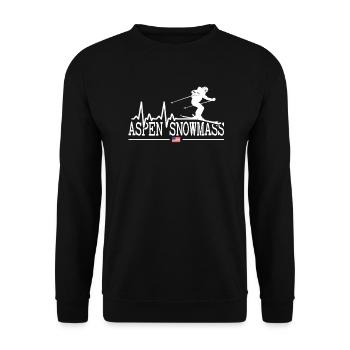 Aspen Snowmass Colorado Station de ski Montagnes - Sweat-shirt Unisexe - noir - Devant - Alina (178cm) & Michal (187cm)