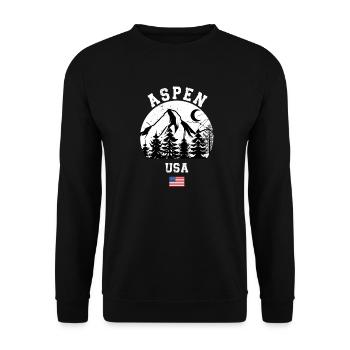 Aspen Snowmass Colorado Station de ski Montagnes - Sweat-shirt Unisexe - noir - Devant - Alina (178cm) & Michal (187cm)